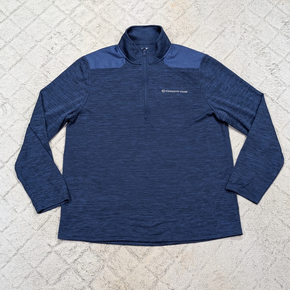Vineyard Vines Jacket Mens L Blue ¼ Zip Performance Pullover Comfort Casual Golf